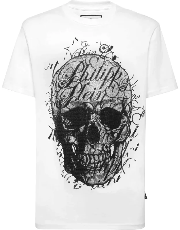 T-shirt Round Neck Ss Skull Coursive