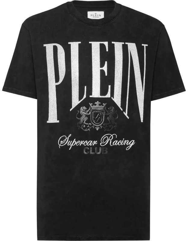 Jersey T-shirt Round Neck Ss Strass Cars Racing, Cotton Jersey, Destroyed Effect