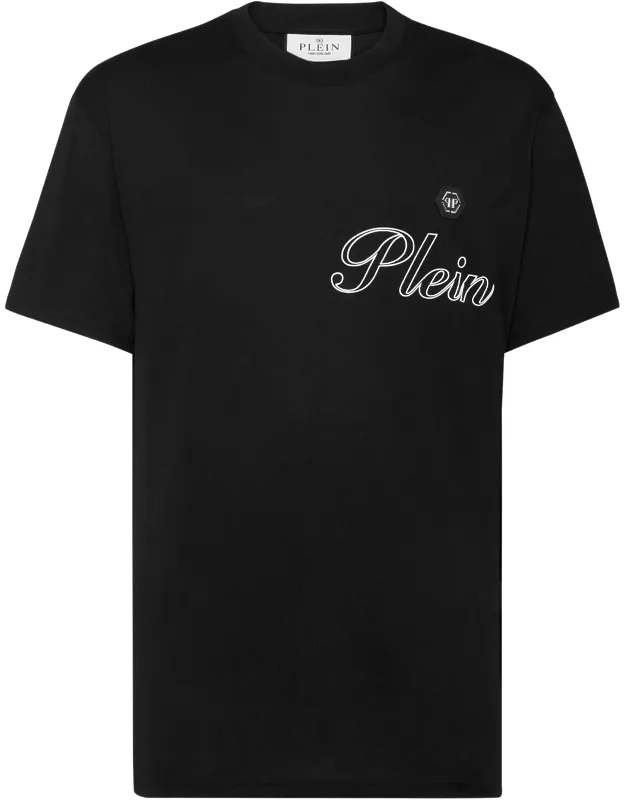 Jersey T-shirt Round Neck Ss With Pattern Printed And Logoed Patch