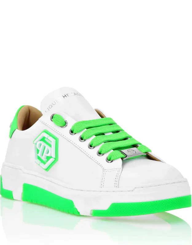 Leather Lo-top Sneakers With Nappa Upper And Rubberized Midsole