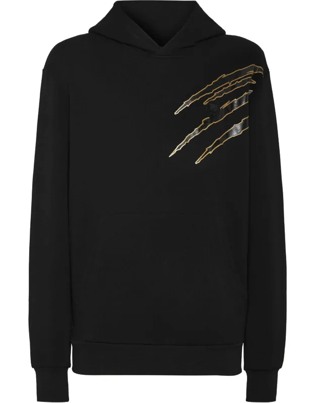 Hoodie Sweatshirt With Pouch Pocket And Rib Knit Hems
