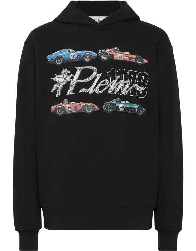 Hoodie Sweatshirt With Soft Cotton Blend Fleece And Logoed Patch