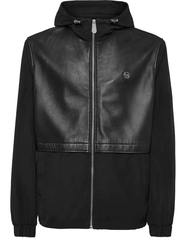 Hooded Jacket With Drawstring Hood And Zip Fastener