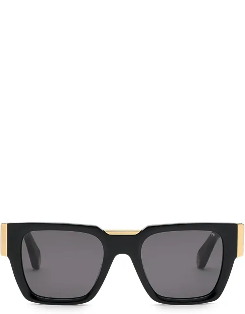Sunglasses With Metal Trim And Gothic Logo