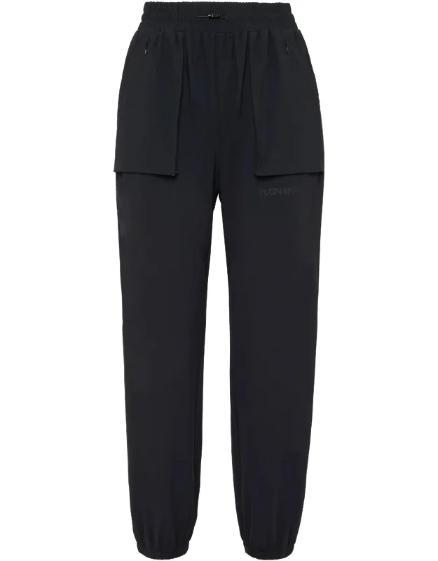 Nylon Stretch High Waisted Jogging Pants