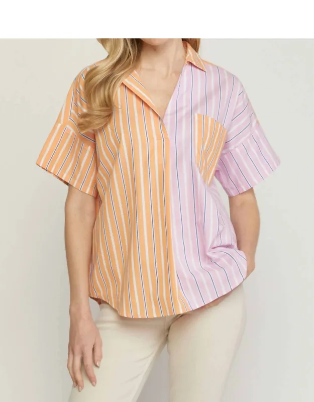Striped Color Block Top