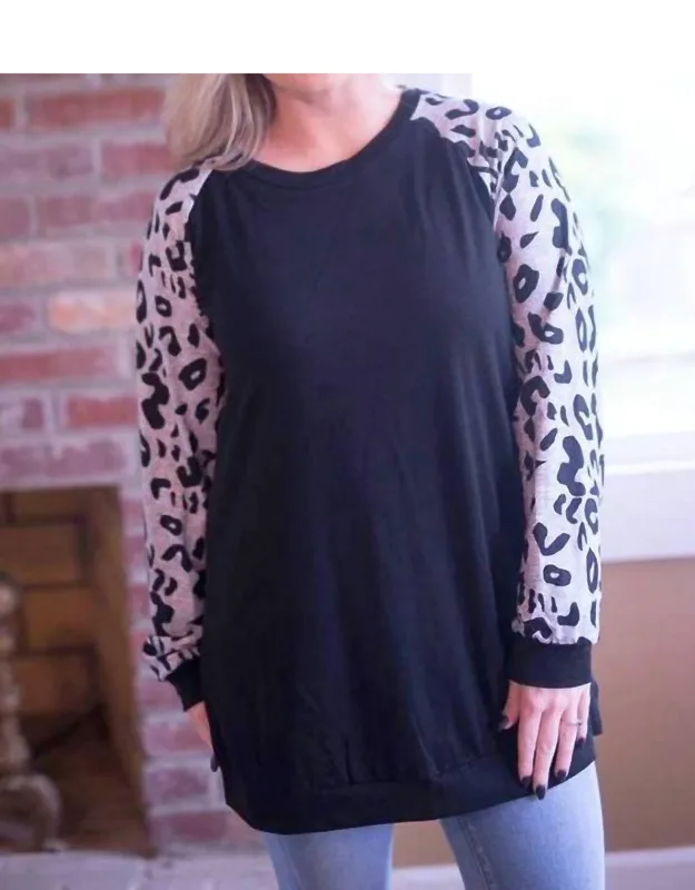 Leopard Raglan Top