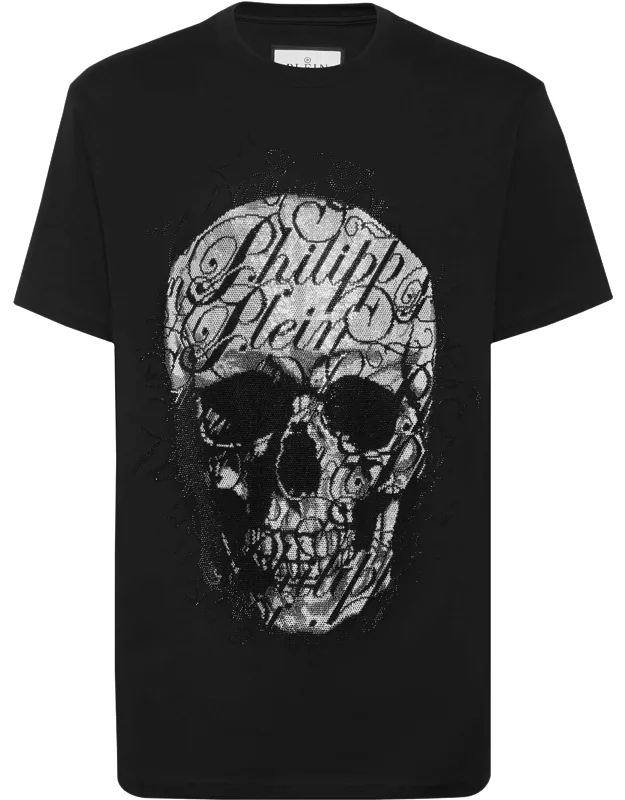 T-shirt Round Neck Ss Skull Coursive