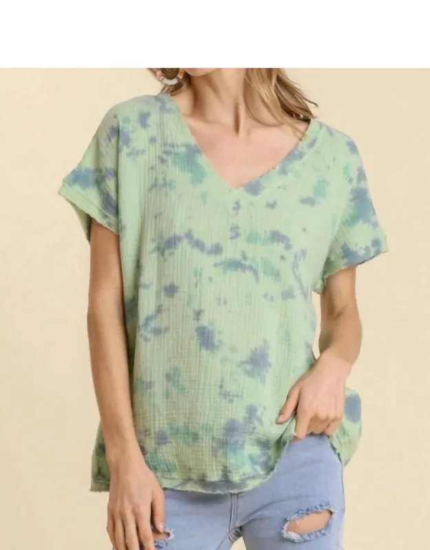 Tie Dye Cotton Gauze Top