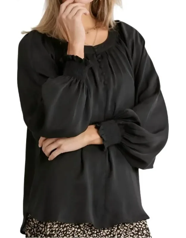 Puff Sleeve Satin Blouse