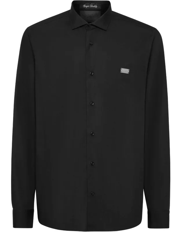 Sugar Daddy Cut Long-sleeve Crystal Skull Shirt