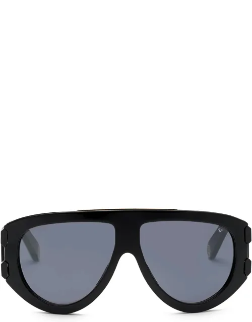 Sunglasses With Aerodynamic Silhouette And Premium Titanium Detailing