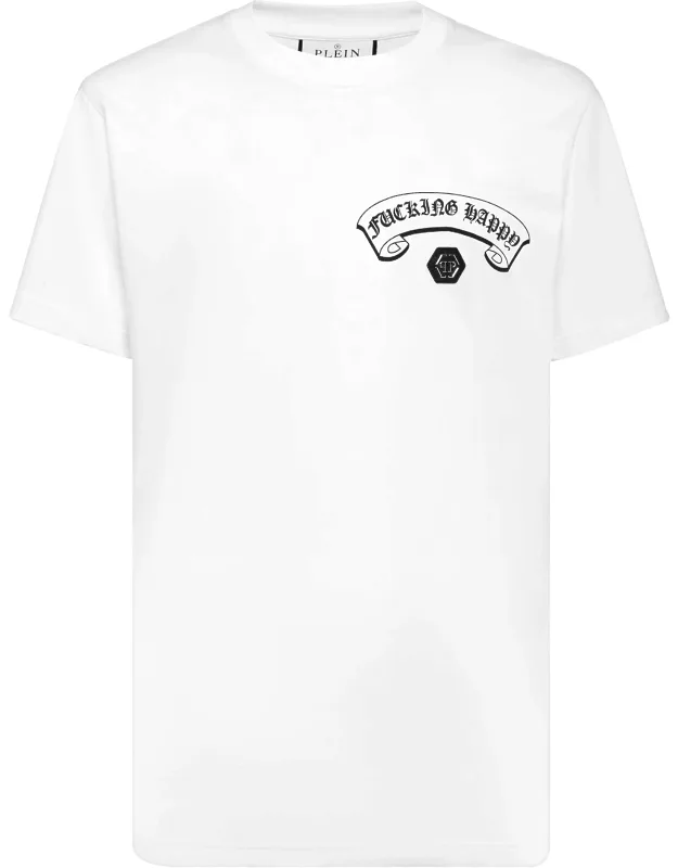 T-shirt Round Neck Ss With Pattern Print And Logoed Patch