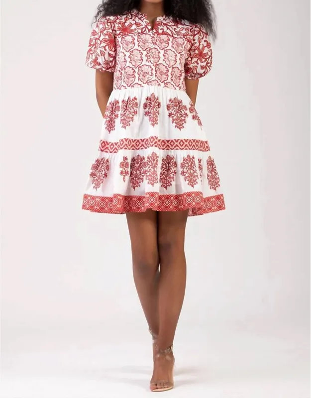 Sahar Mini Dress With Puff Sleeves And Pockets