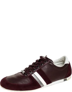 Leather And Suede Metal Logo Sneakers