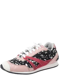Multicolor Fabric And Suede Sneakers