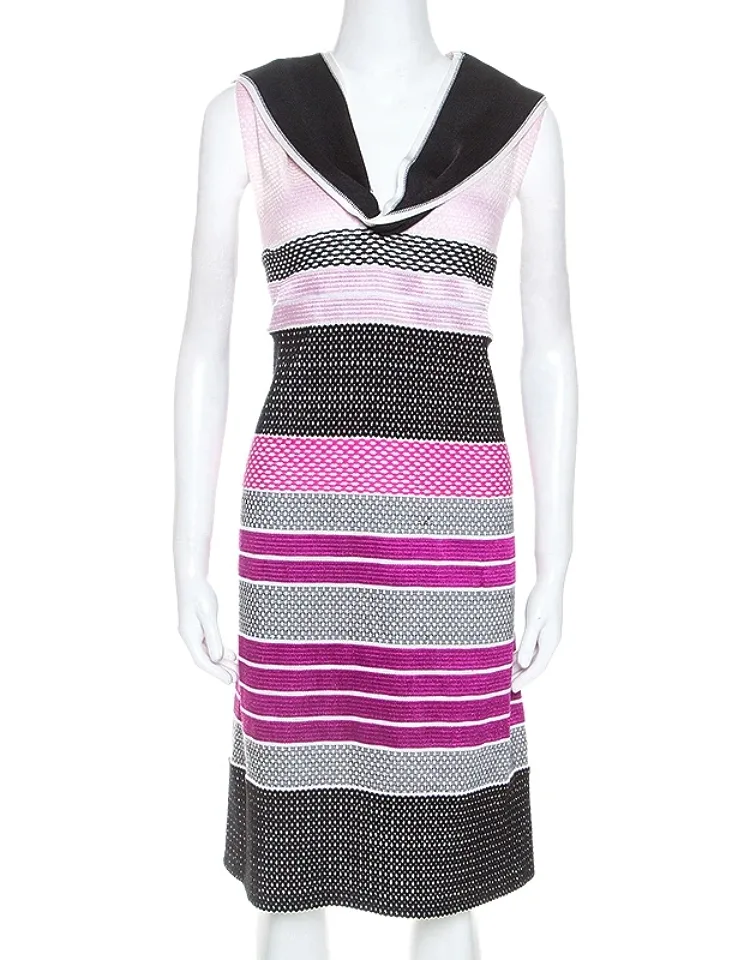 Missoni Knit Sleeveless Dress With Draped Neckline And Comfortable Fit