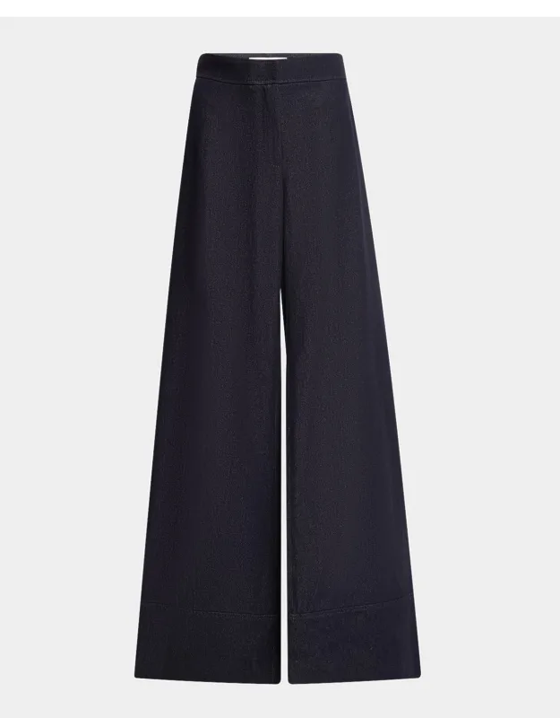 Wide-leg Twill Pants
