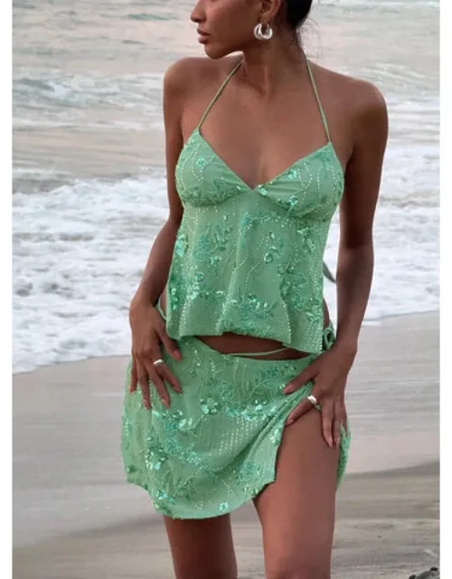 What A Coincidence Beaded Mini Skirt