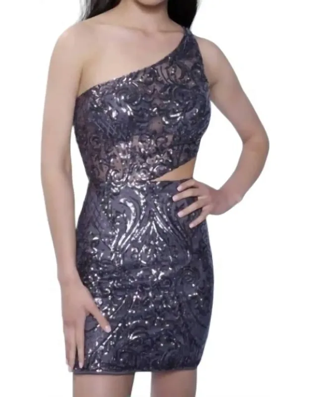 One Shoulder Fitted Mini Dress