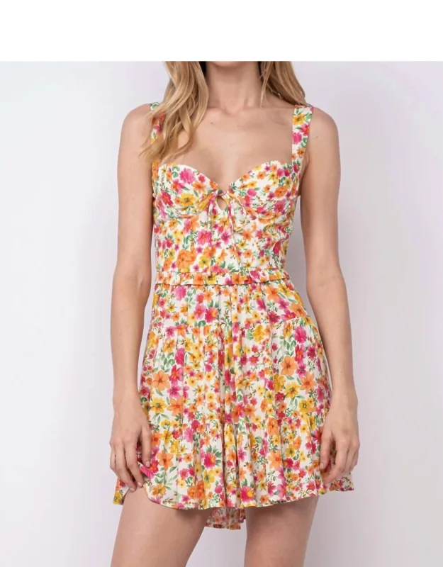 Floral Wire Tiered Dress