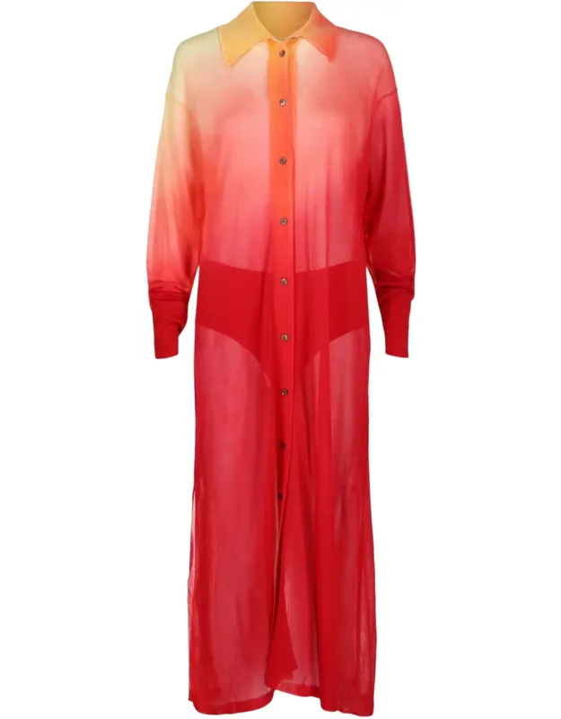 Silk-blend Midi Shirt Dress