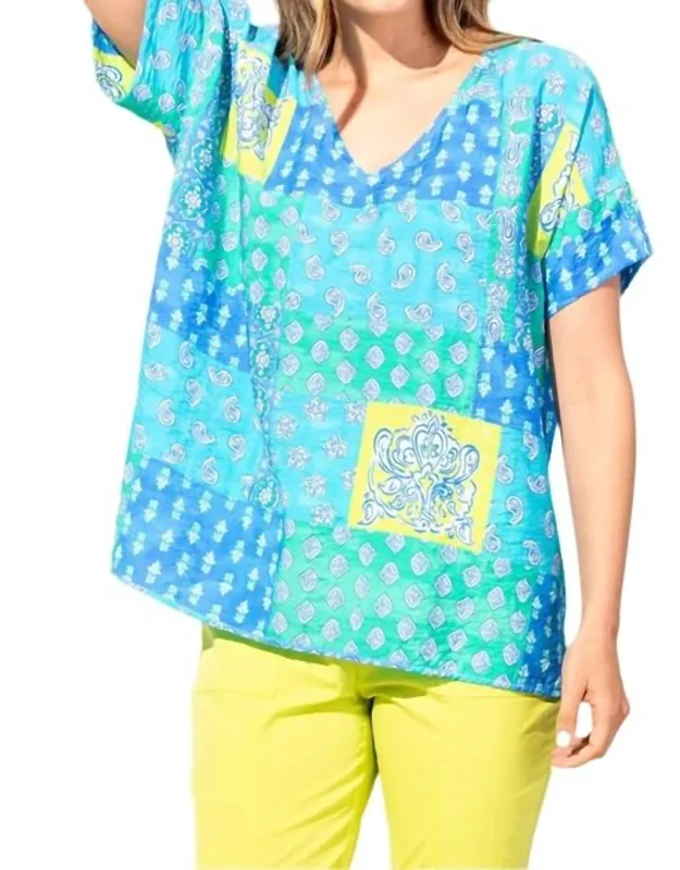 Paisley V-neck Top