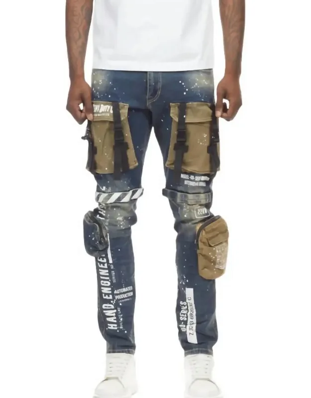 Denim Utility Jeans - Slim Fit With Practical Pockets