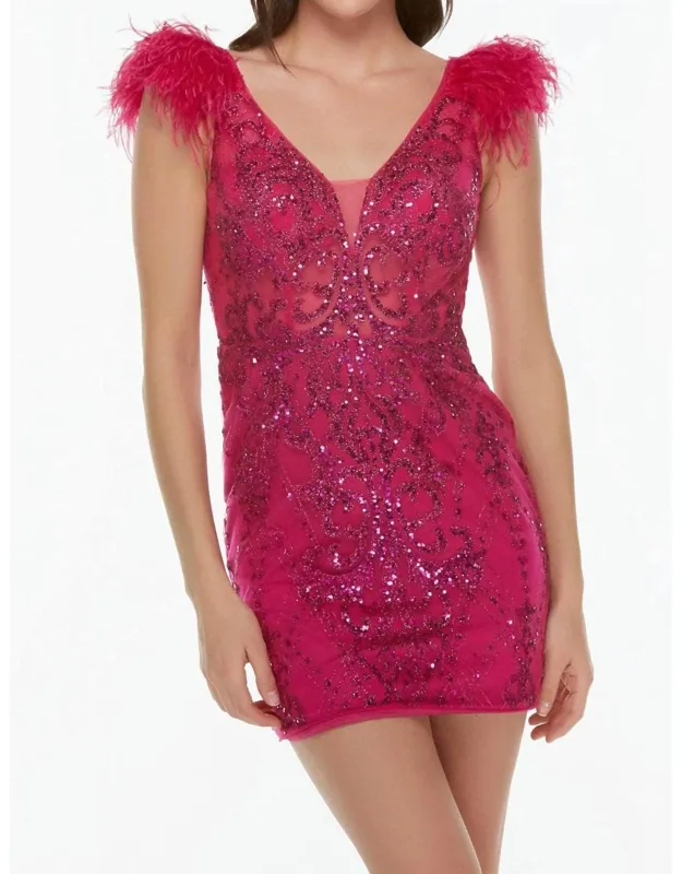 Plunging V-neck Sequin Dress