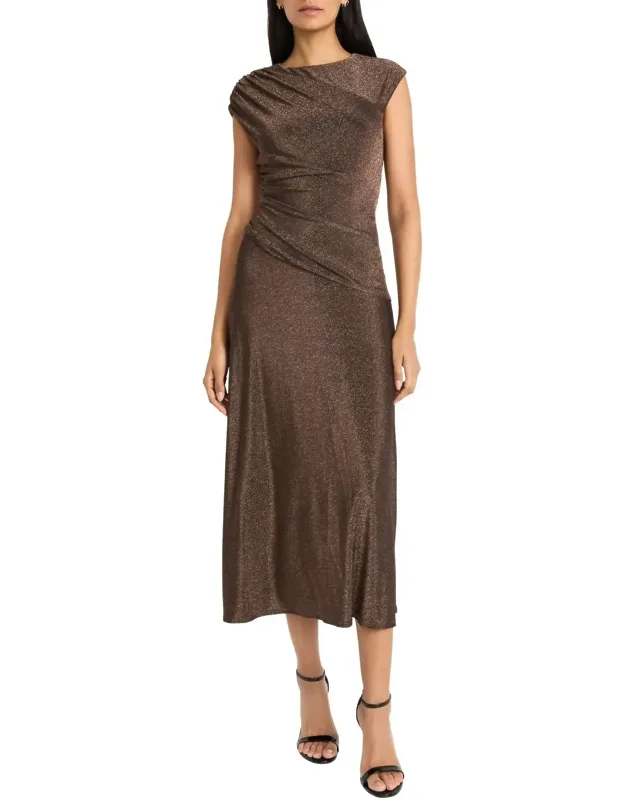 Cap Sleeve Metallic Dress