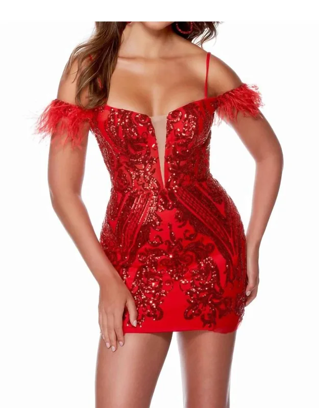 Sequin Embroidered Cocktail Dress