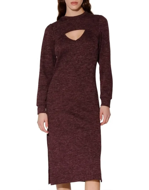 Fontine Heathered Midi Sheath Dress