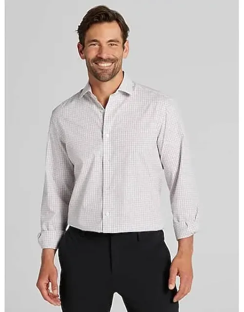 Slim Fit Ultra Performance Stretch Plaid Dress Shirt