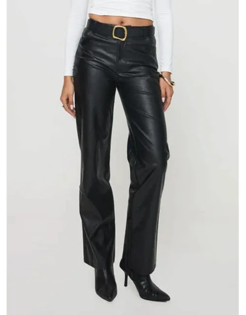 Low Waist Wide Leg Faux Leather Pants