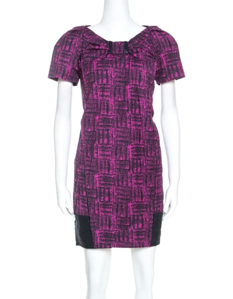 Printed Cotton Blend Canvas Dress