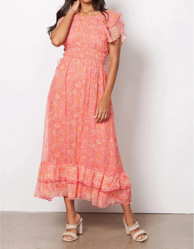 Hannah Maxi Dress - Fully Lined, Elastic Waistband With Adjustable Drawstring