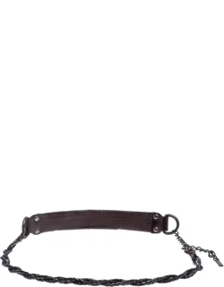 Braided Leather Chain Belt 80cm