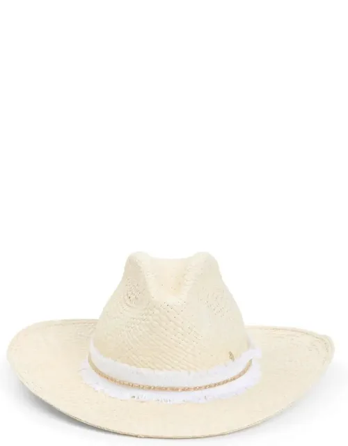 Hat With Wide-brimmed Design And Gold Crystal Details