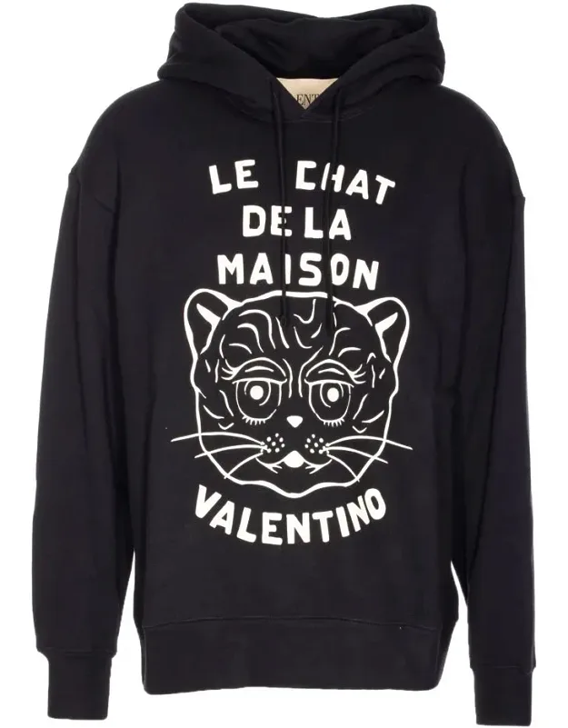 Valentino Garavani Hoodie With Chat De La Maison Patch Logo