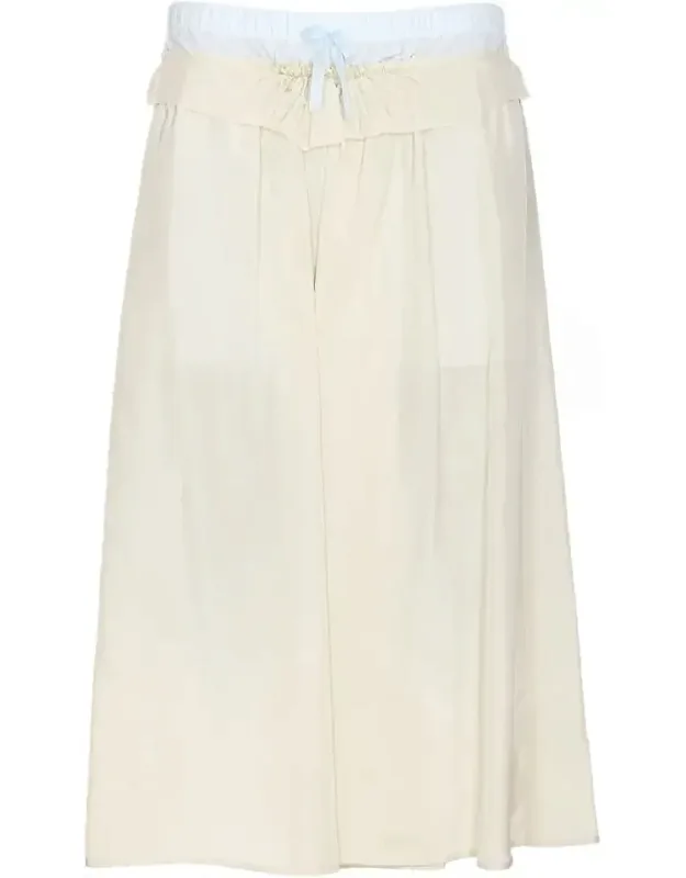 Skirt With Elasticized Waist And Bow Closure