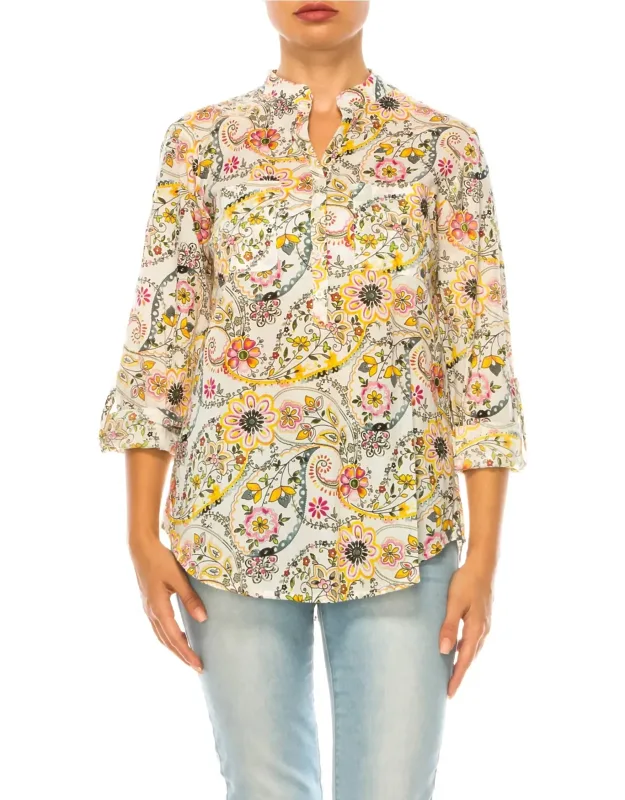 Floral Paisley Tunic Top