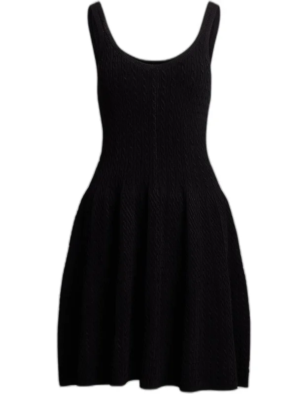 Cable-knit Sleeveless Sweater Dress