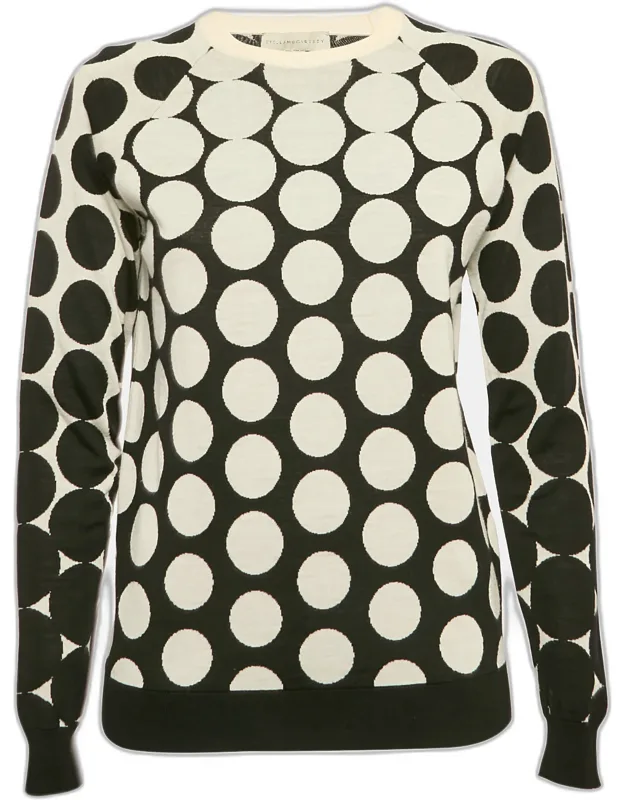 Polka Dot Jacquard Knit Wool Sweater