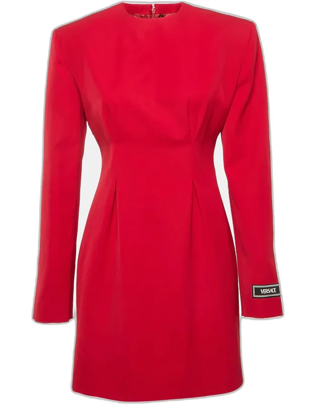 Wool Corset Long Sleeve Mini Dress