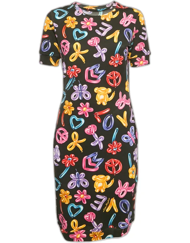 Printed Cotton Knit Short Dress