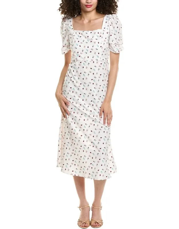 Puff Sleeve Midi Dress