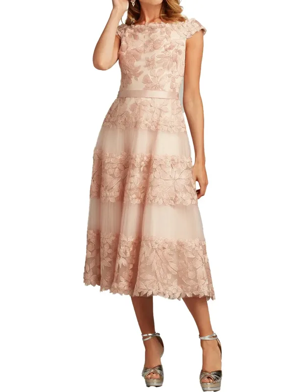 Floral Embroidered Tea-length Dress
