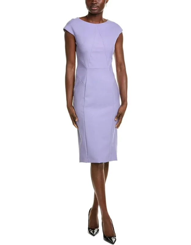 Dekaliah Wool Sheath Dress - 100% Virgin Wool, Center Back Zipper