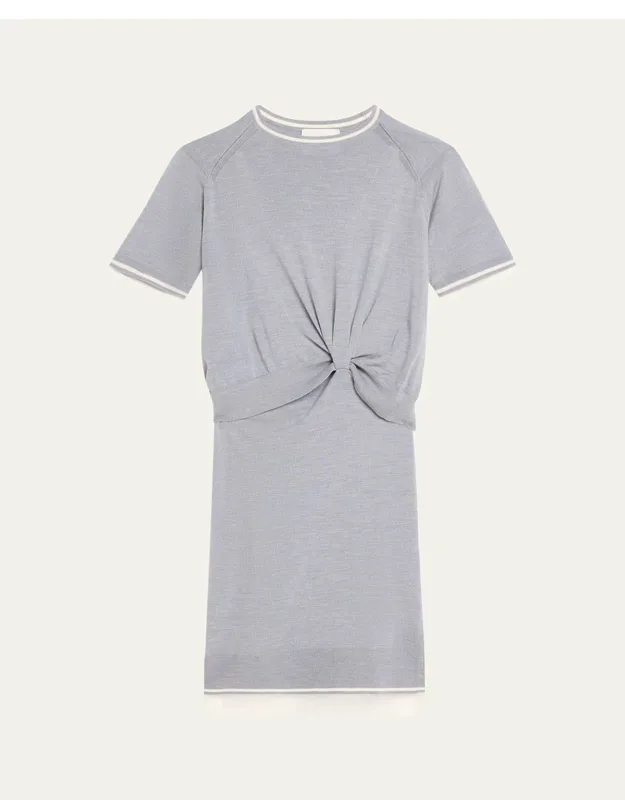 Draped Wool Organza Dress