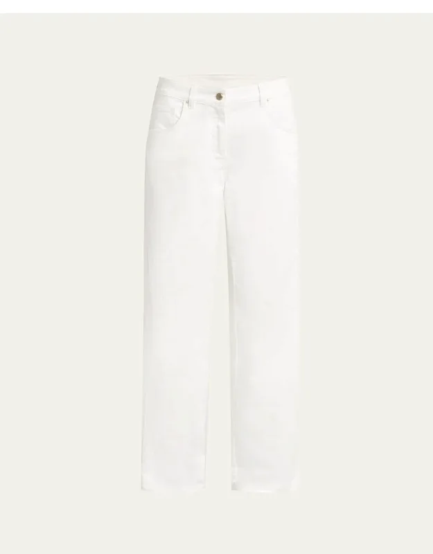 Wide Leg Stretch-cotton Jeans